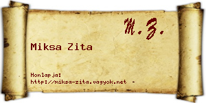 Miksa Zita névjegykártya